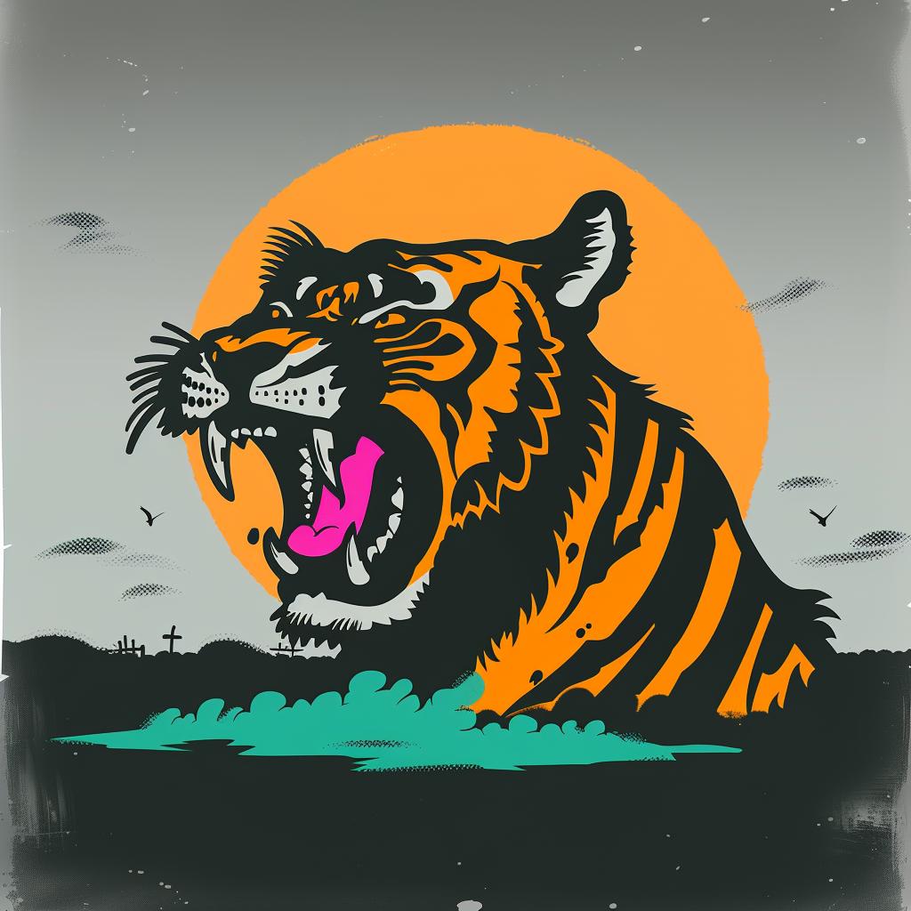 tiger  snarling  wildlife  fierce  vivid  nature  portrait  realism  animal  power 1027318