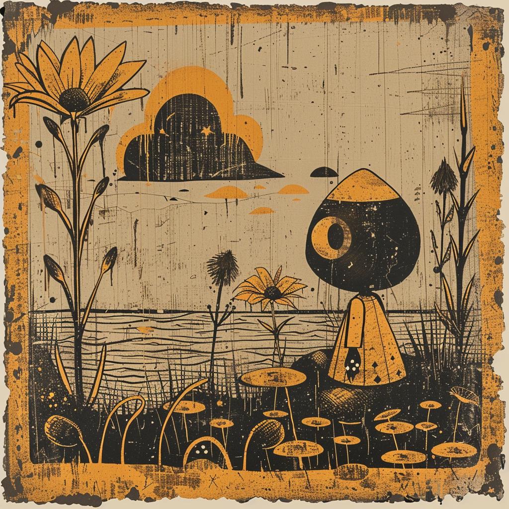 Beatrice  Alemagna  mushroom  flowers  poster  cartoon  naturalistic  spiritual  occult  dark 926236