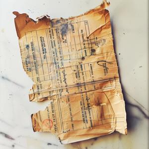 vintage  receipt  1940  worn  aged  document  paper  piece  authentic  used 1075068