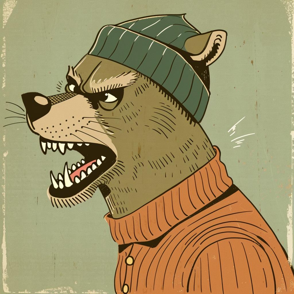 wolf  sweater  hat  aggressive  animal  stylized  simple  urban  drawing  bold 959476