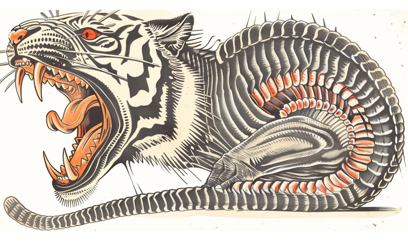 tiger  snarling  mythical  profile  Todd McFarlane  ferocious  illustration  artwork  beast  fierce 934225