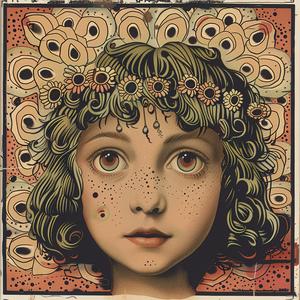 poster  girl  flower  crown  head  illustration  design  colorful  graphic  creative 1052374
