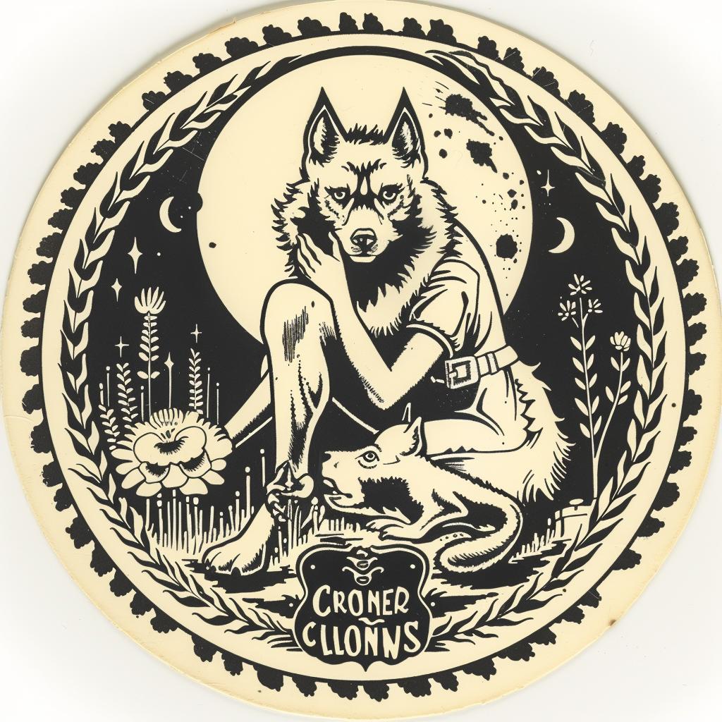 clown  sticker  wolf  provocative  art  dark  spiritual  introspective  naturalistic  occult 935540