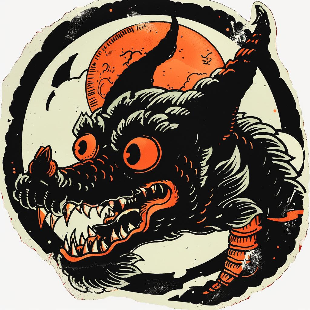 illustration  tattoo  dragon  black  orange  moon  sticker  art  fantasy  flash 927436