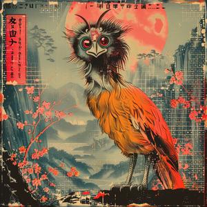 oriental  bird  mountain  poster  chromolithography  art  nature  colorful  illustration  exotic 1057943