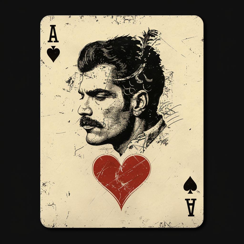 queen  card  Freddie  mercury  face  playing  simple  art  mirrored  design 1029290