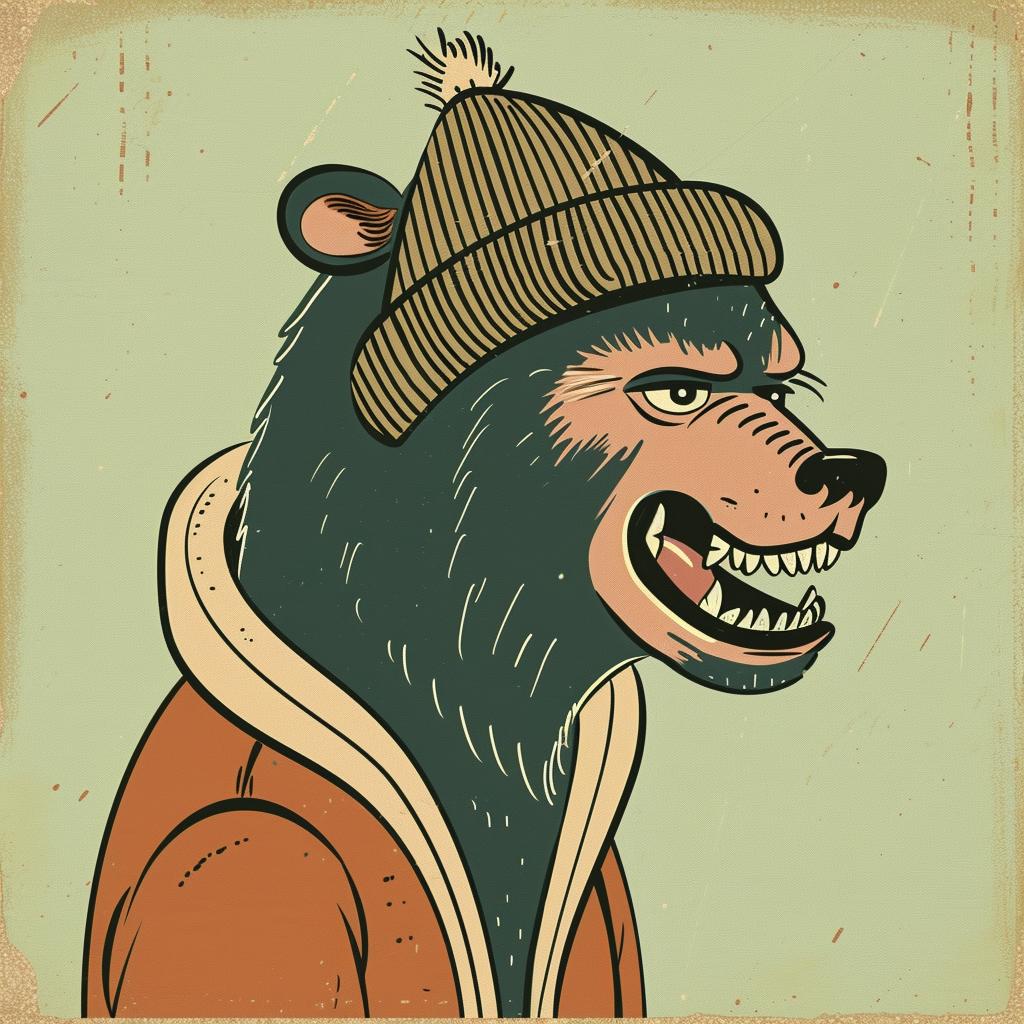 bear  hat  scarf  aggressive  looking  urban  character  style  minimal  design 959475