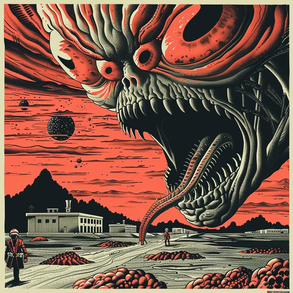 movie  poster  alien  monster  Mars  giant  sci-fi  graphic  illustration  design 946602