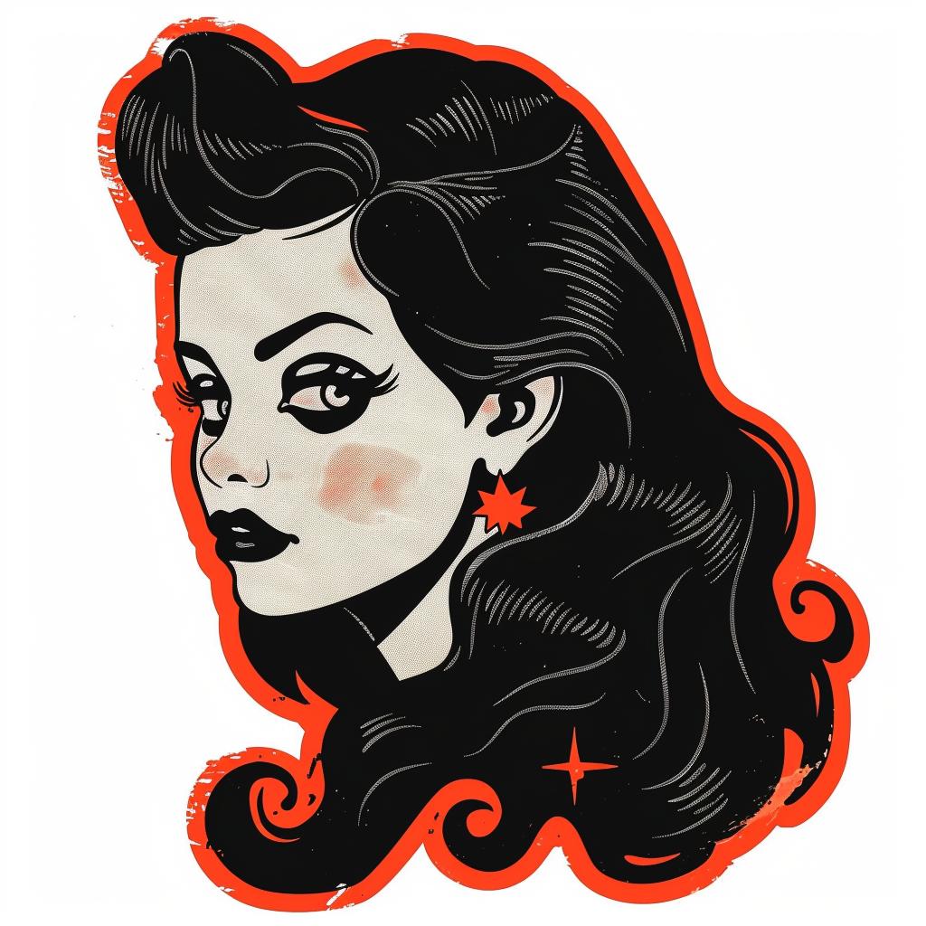vintage  fashion  logo  woman  face  hair  art  design  brand  sticker 927745