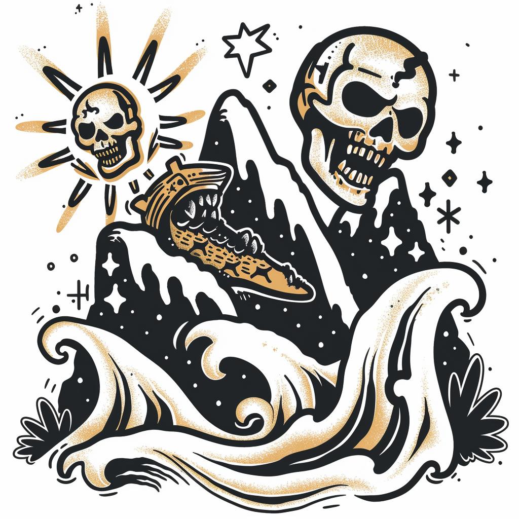 skulls  mountains  tattoo  style  design  artwork  black  ink  illustration  symbolic 941966