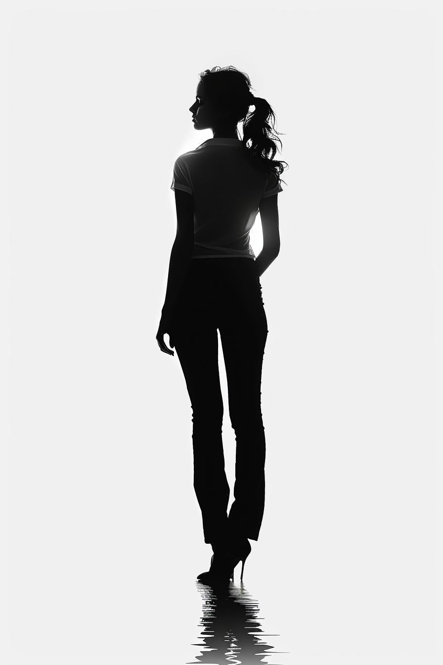 silhouette  woman  standing  vector  white  background  SVG  profile  minimal  full-body 954391