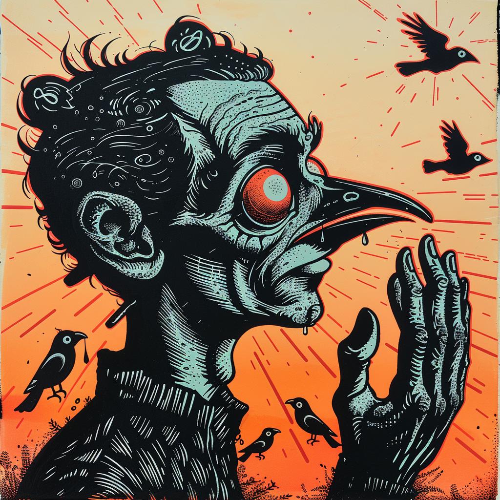 plague  face  birds  naturalistic  drawing  dark  spiritual  Rockwell  occult  art 927254