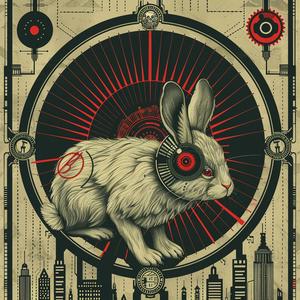 rabbit  city  poster  design  artwork  mechanical  urban  futuristic  animal  illustration 1072293