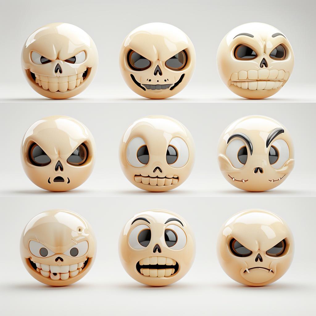 emoji  skull  expressions  high-detail  3D  minimalist  pack  studio  cute  8k 1025343