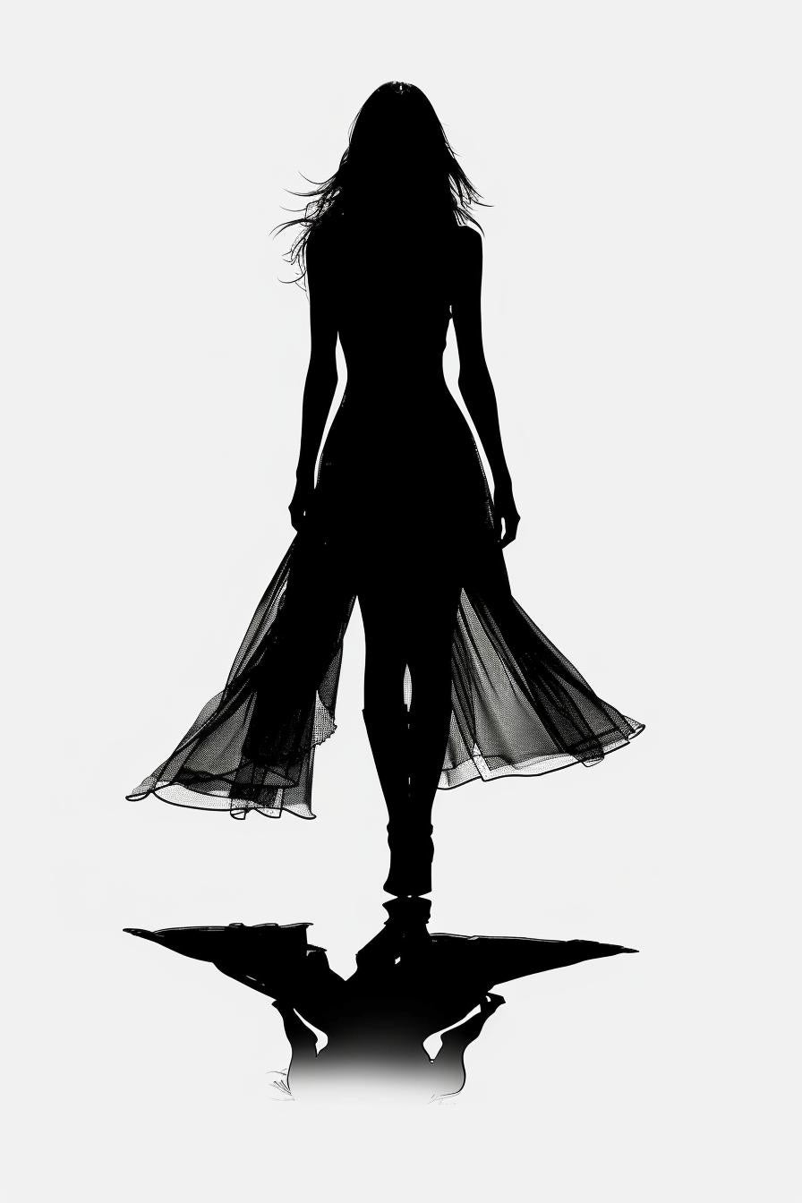 silhouette  woman  fashion  runway  vector  dress  art  design  minimal  style 954574