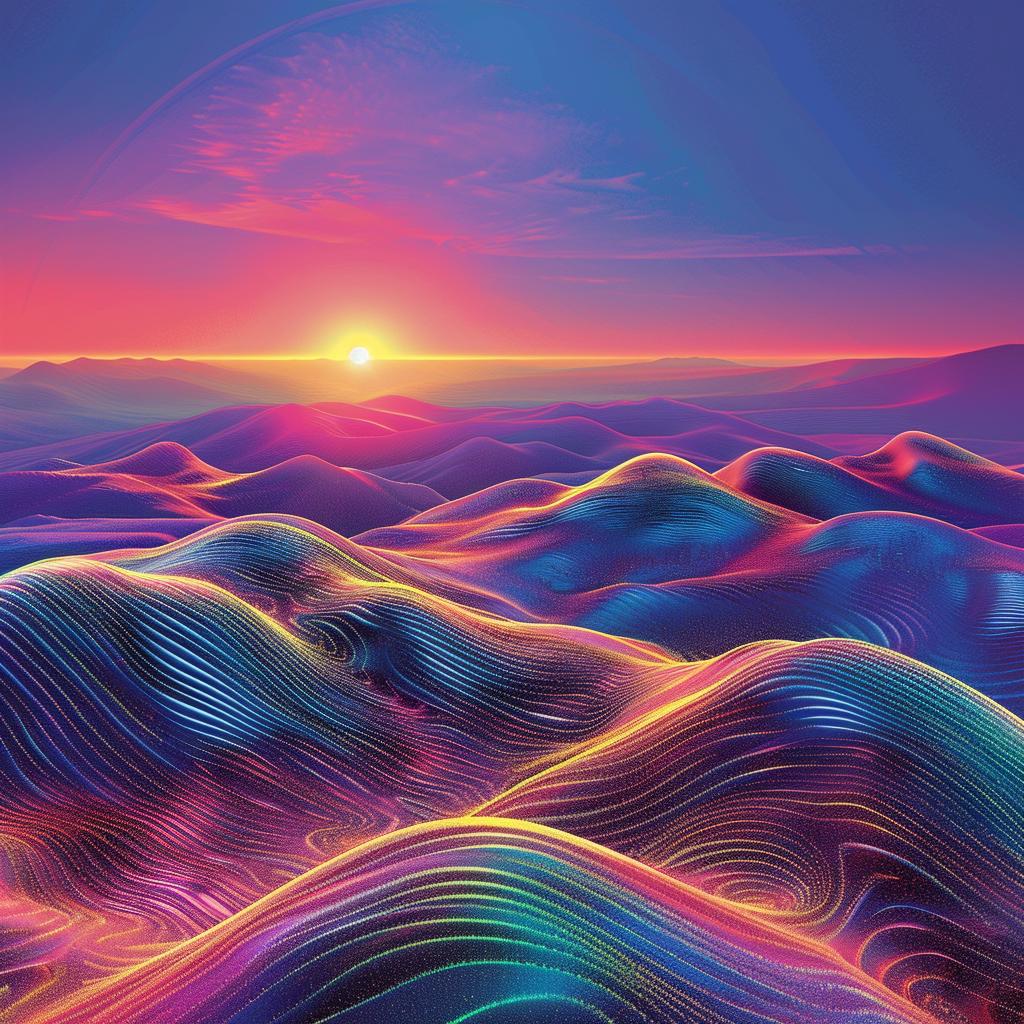 digital  painting  landscape  mountains  sunset  vibrant  colorful  nature  scenic  hills 928363