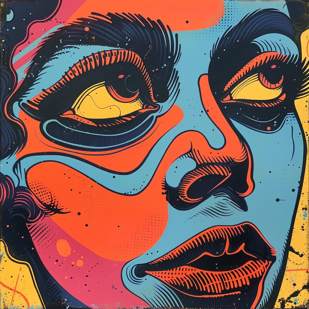 colorful  painting  face  woman  style  vibrant  expression  art  design  portrait 929925