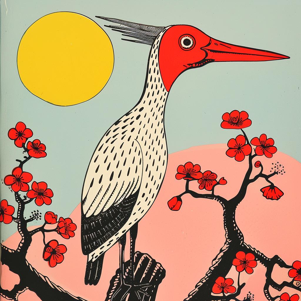 surreal  bird  red  beak  flower  painting  nature  vibrant  Mark Catesby  artwork 921666