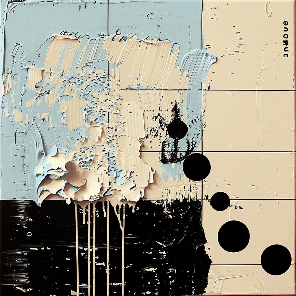 abstract  dots  black  white  encaustic  paint  imperfect  blue  cream  punk 963419