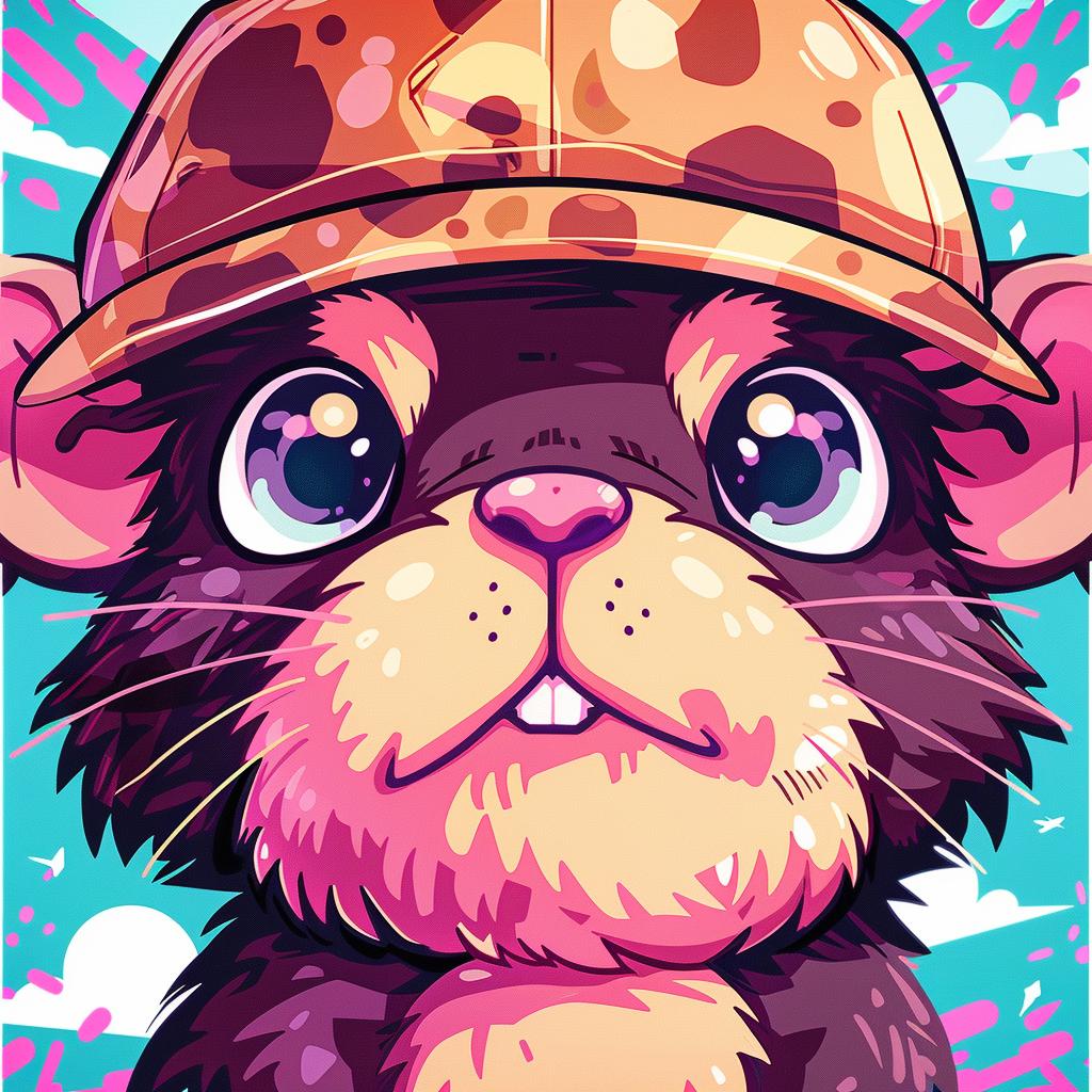 rat  creature  bucket  cap  Kirby  comic  vibrant  portrait  1950s  art 920115