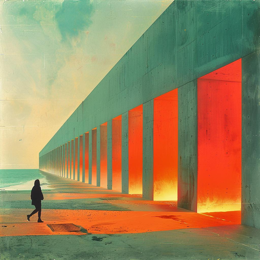 lighting  blue  orange  double  exposure  brutalist  sci-fi  beach  orange  door 1030983