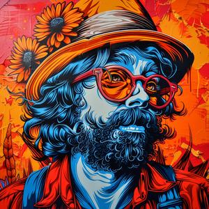 man  glasses  hat  mural  colorful  art  style  design  abstract  surrealism 1037346