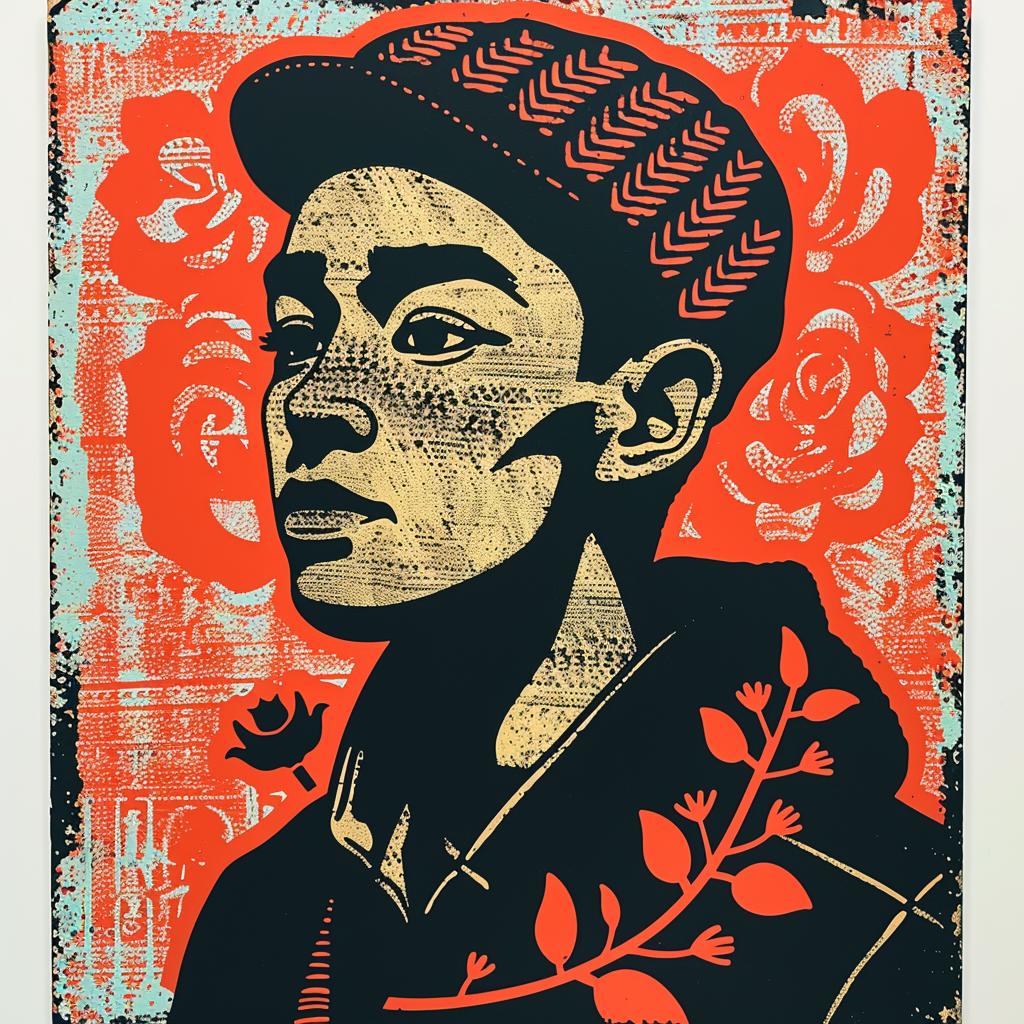 aggressive  streetwise  anthropomorphic  austin  culture  minimal  poster  man  hat  flowers 956854