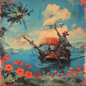 chromolithography  ship  flowers  water  painting  art  nature  illustration  color  scene 1060321