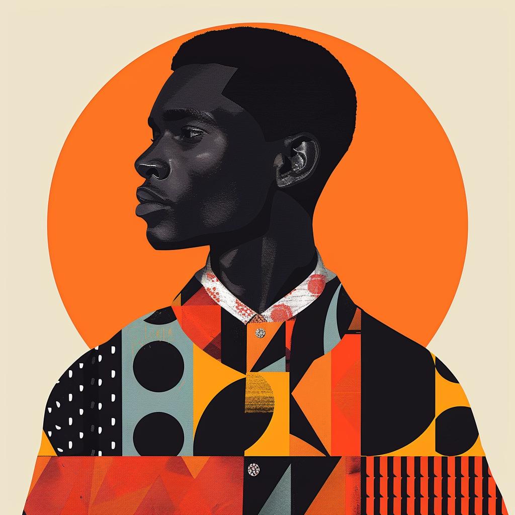 abstract  portrait  minimalist  elegance  African-American  geometric  colorful  modern  stylish  bold 929288