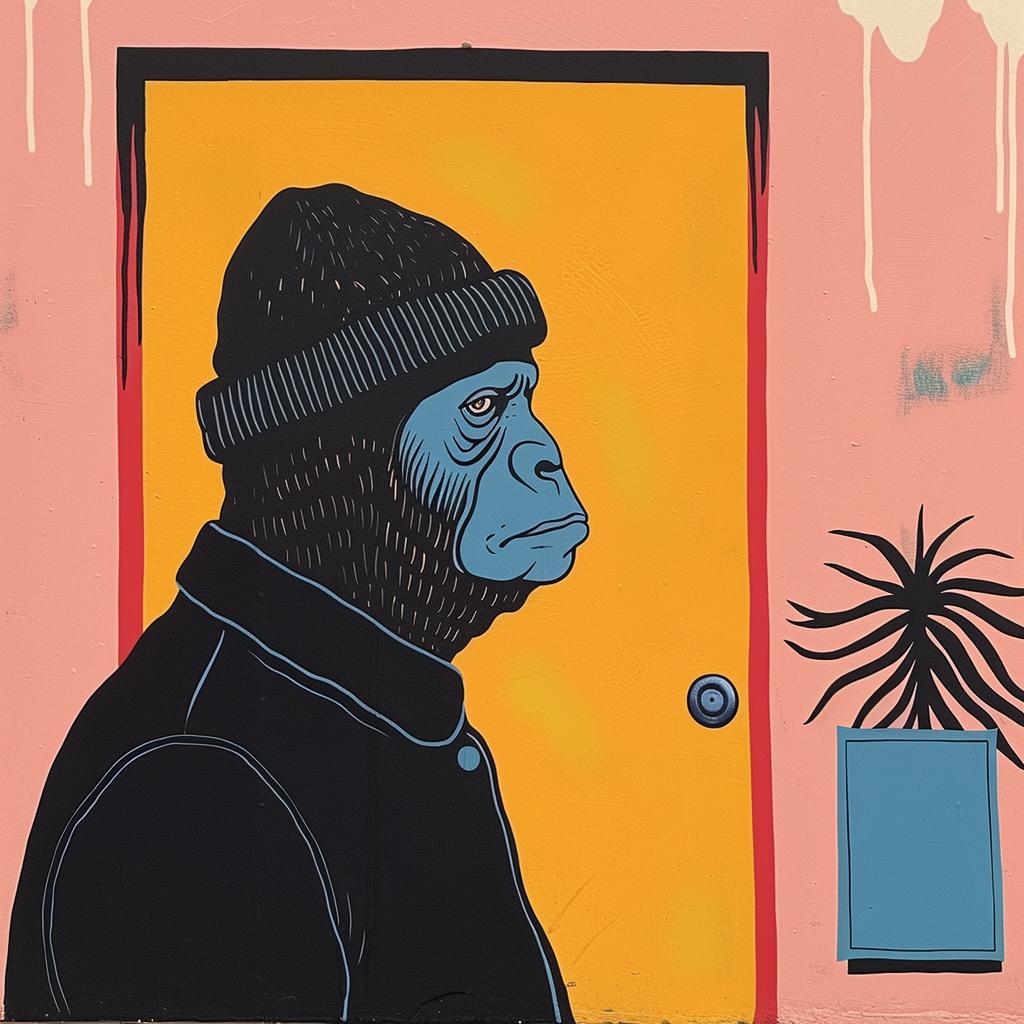 gorilla  hat  plant  painting  creative  surreal  album  cover  art  design 978007