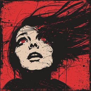 album  cover  woman  face  black  red  surreal  chaos  creative  art 1078227