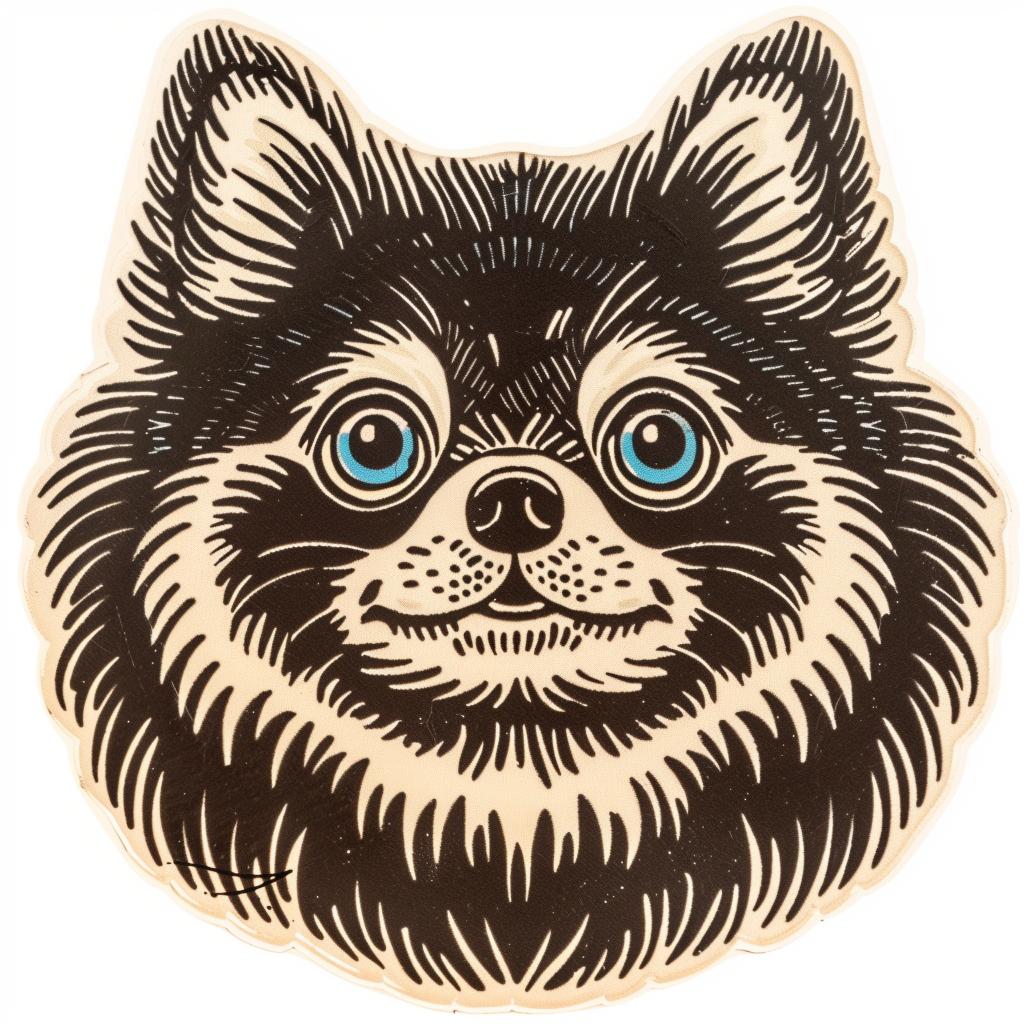 pomeranian  dog  black  gray  white  cute  pet  sticker  eyes  background 942705
