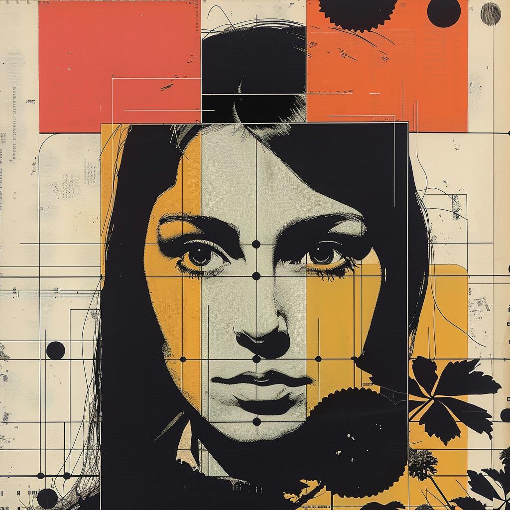 woman  face  black  orange  background  portrait  modern  graphic  art  abstract 968296