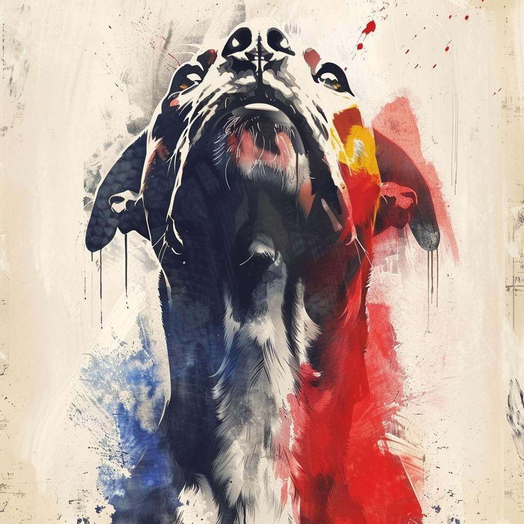 pitbull  poster  dog  painting  colorful  splatter  red  blue  graphic  art 938448