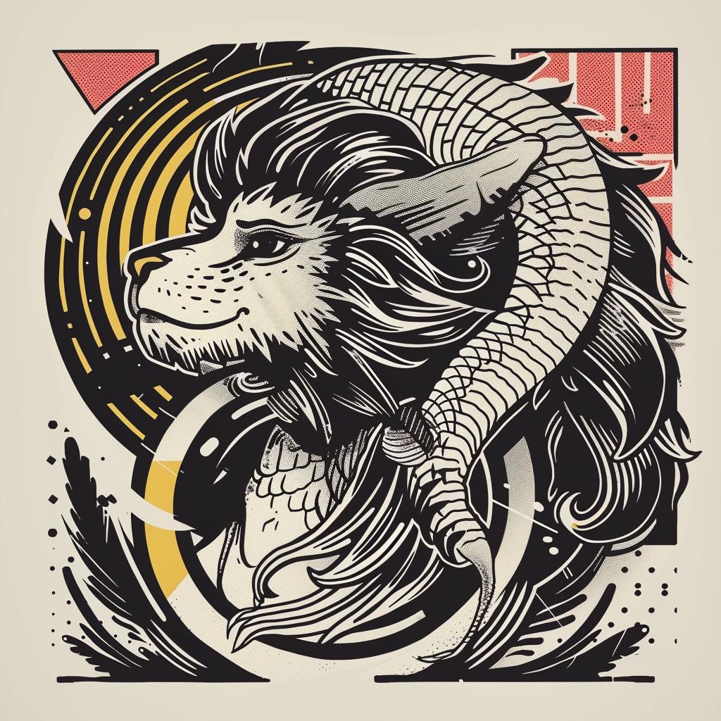 mythical  creature  zodiac  aries  stylized  hybrid  fantasy  symbol  design  art 939631