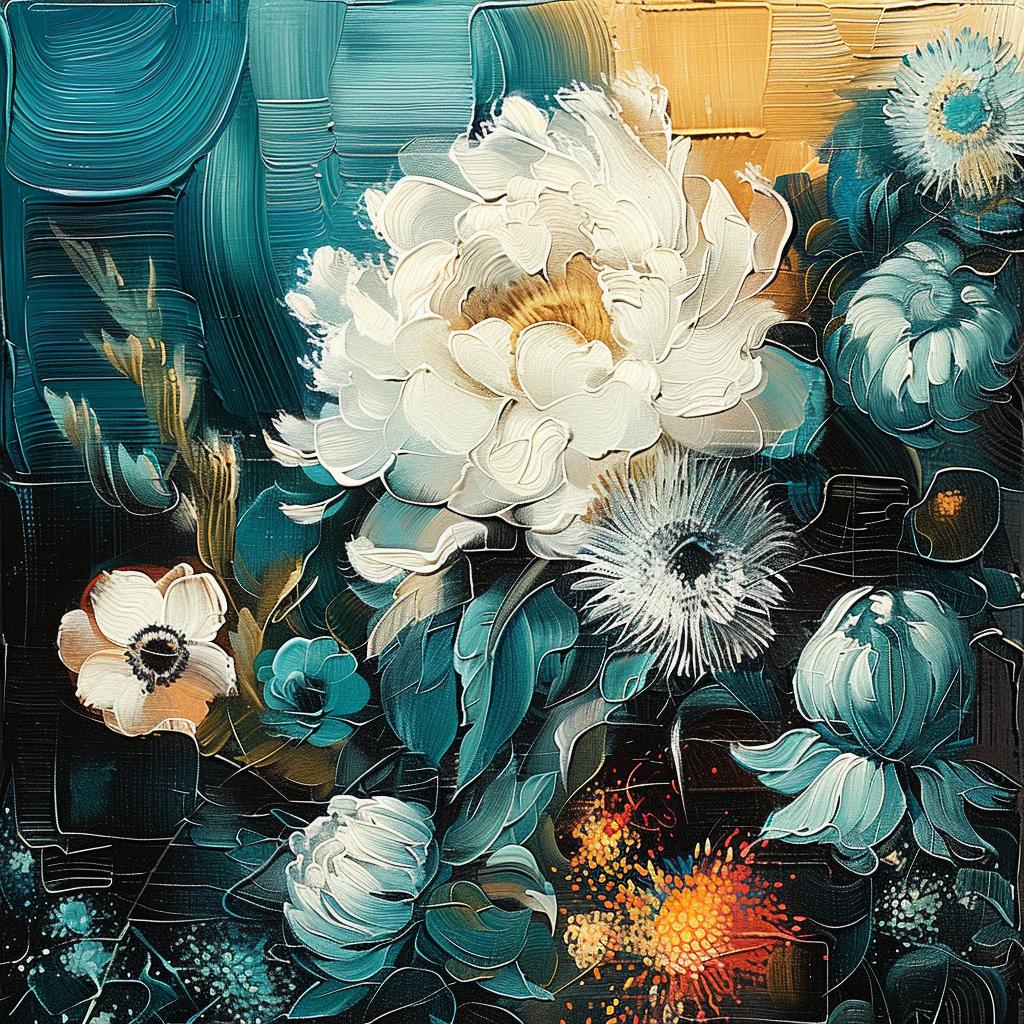 flowers  blue  background  hues  nature  floral  decorative  vibrant  white  art 963606