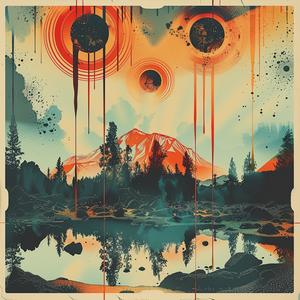 sun  star  album  poster  synthwave  dark  elements  minimal  orange  blue 1038844