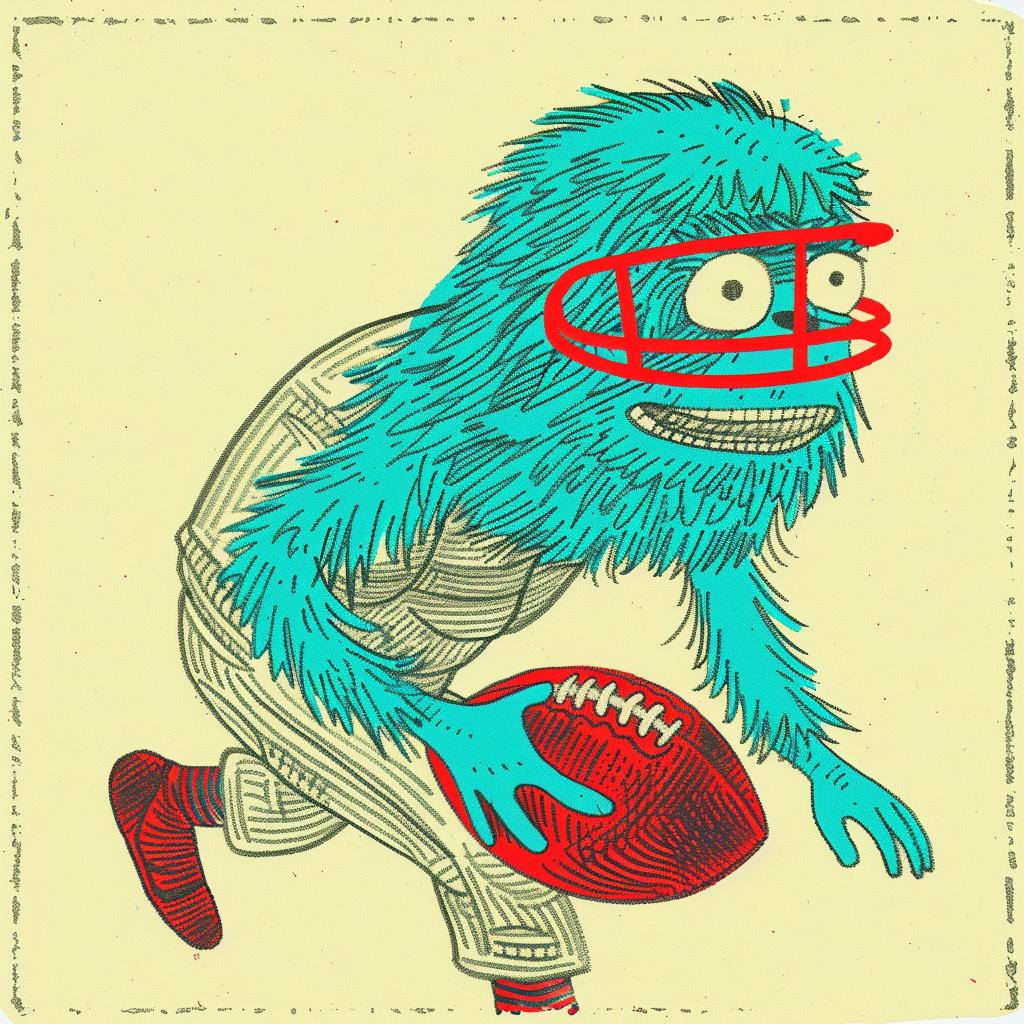 football  player  monster  cartoon  ball  helmet  dynamic  playful  animated  humor 940365
