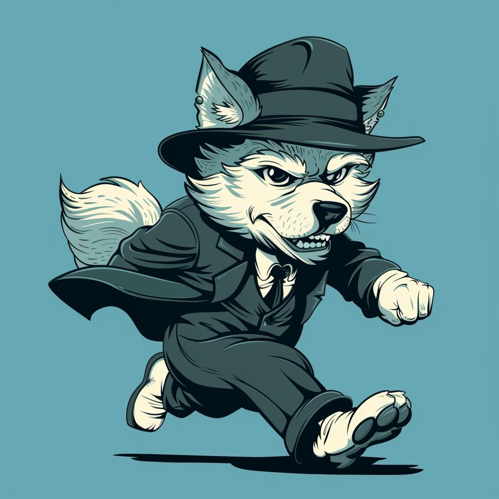 wolf  cartoon  suit  hat  running  functional  aesthetics  traincore  light  cyan 938203