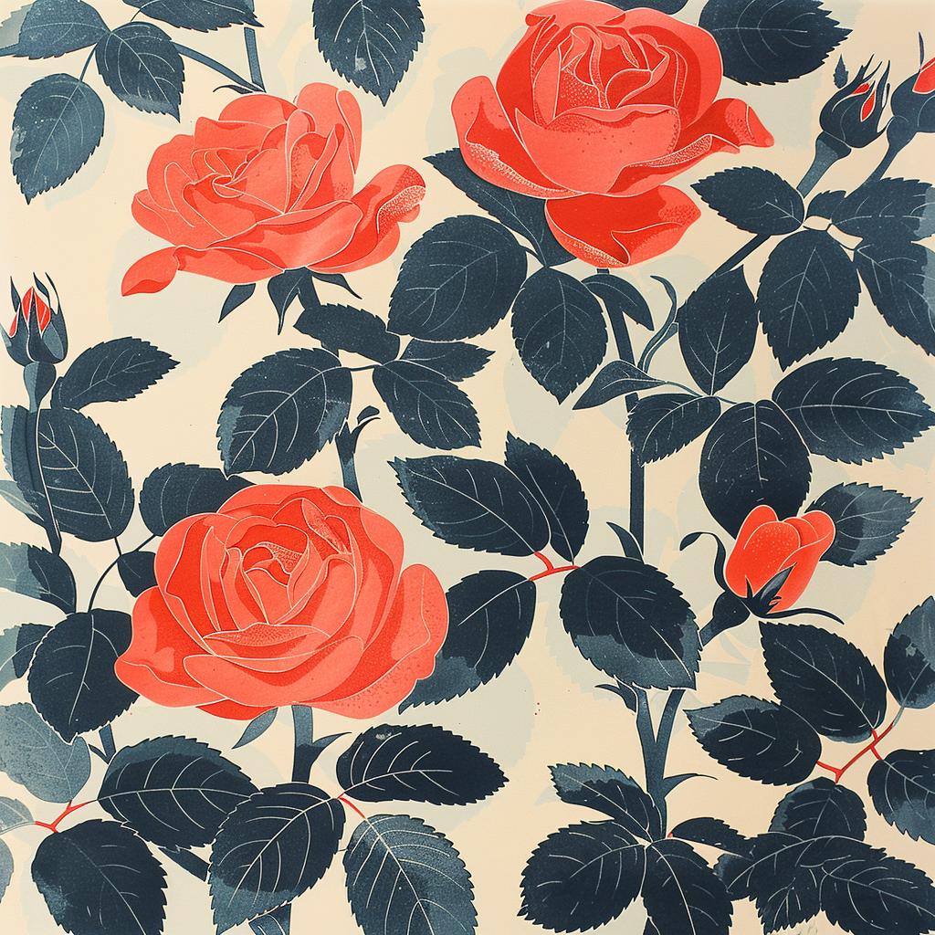 roses  red  white  Risograph  Chinese  Maud  Lewis  art  painting  background 970555