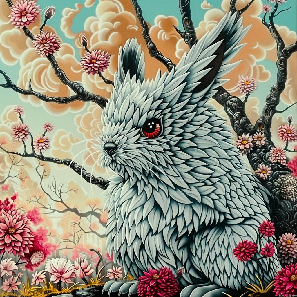 mythical  creature  rabbit  flowers  fantasy  hybrid  unique  nature  artistic  imaginative 941382