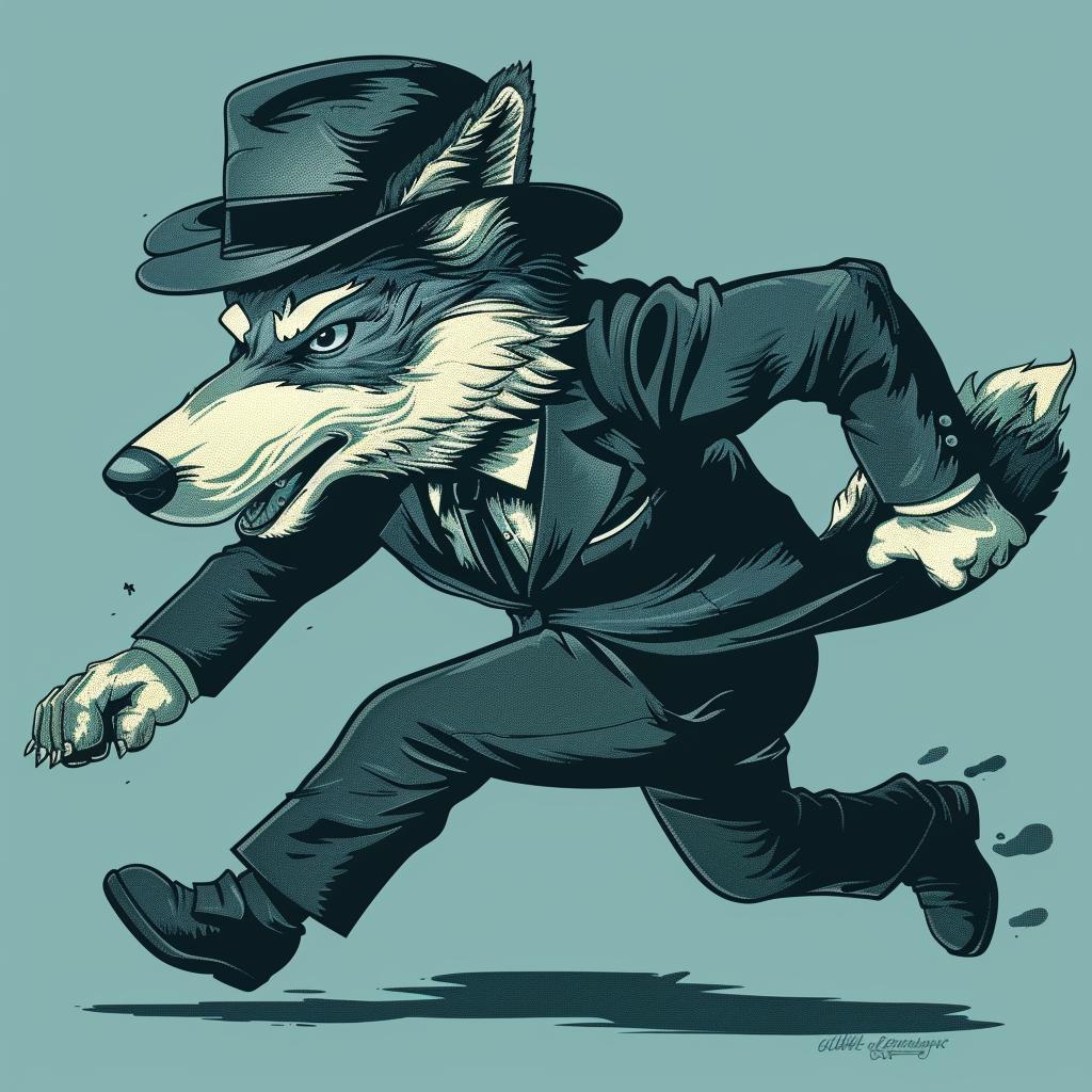 wolf  illustration  suit  tie  running  functional  aesthetics  traincore  light  cyan 938206