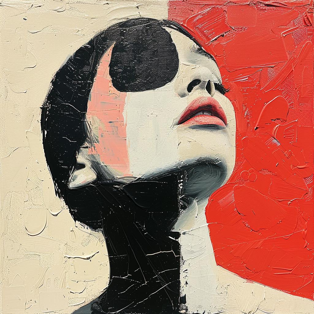 woman  black  eye  portrait  abstract  1980s  album  art  impasto  expression 963859