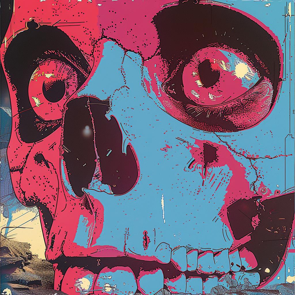 abstract  digital  popart  cyberpunk  portraits  silkscreen  magenta  blue  graphics  1970s 1026662