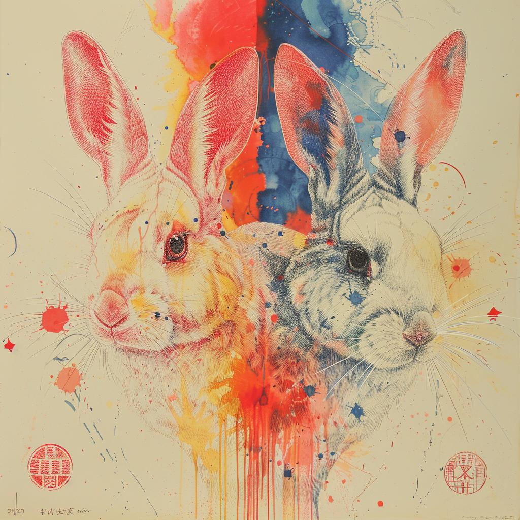 lithography  album  illustration  popart  tattoo  rabbits  surrealism  abstraction  colorful  fashion 939716