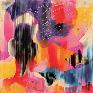 abstract  painting  colorful  shapes  surreal  blockprint  Guy  Aroch  Etel  Adnan 1062556