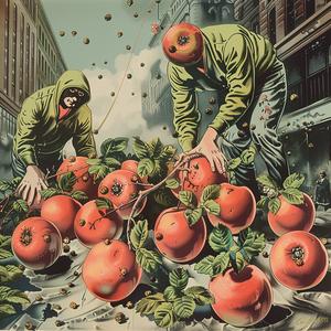 chromolithography  figures  green  tomatoes  harvest  men  agriculture  vintage  rural  scene 1059581
