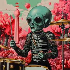 alien  drums  music  dynamic  colorful  chromolithography  surreal  artistic  whimsical  playful 1037913