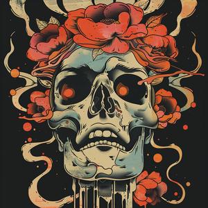 surreal  blockprint  skull  flowers  creative  Jack  Kirby  Alessio  Albi  art 1063228