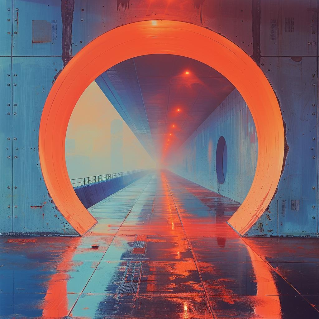 tunnel  light  orange  photo  volumetric  surreal  NYC  sci-fi  unusual  colors 1031293